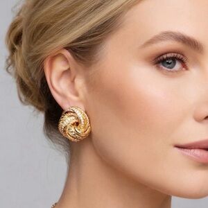 Vintage Christian Dior Knot Design Earrings